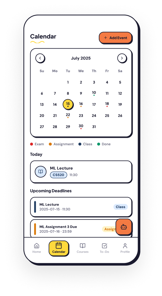 Calendar — final screen