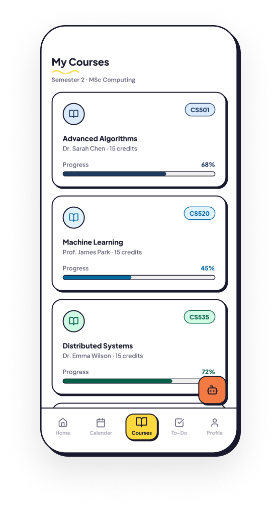 My Courses — final screen