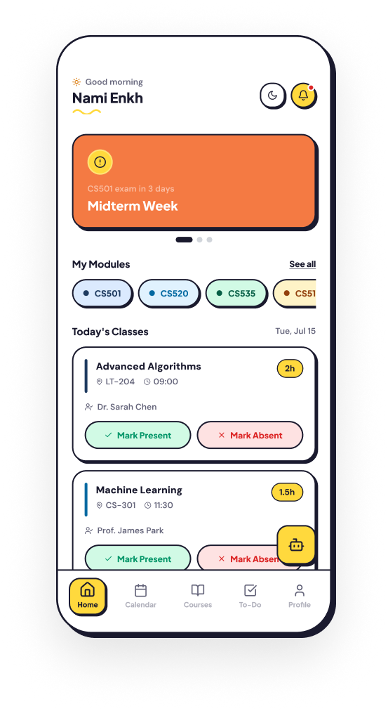Home — final screen