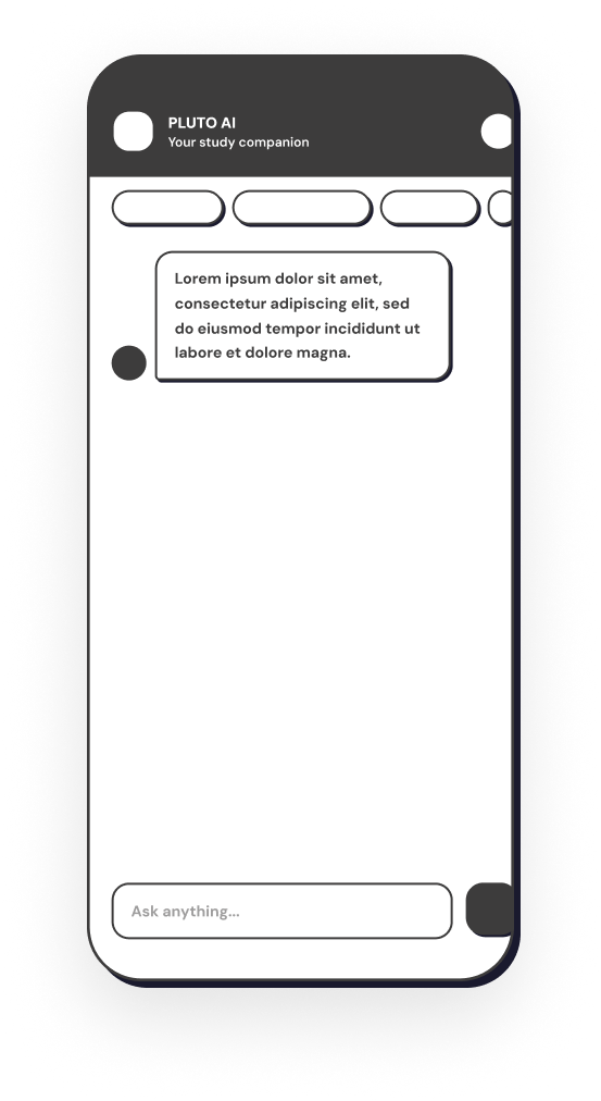 Pluto AI wireframe