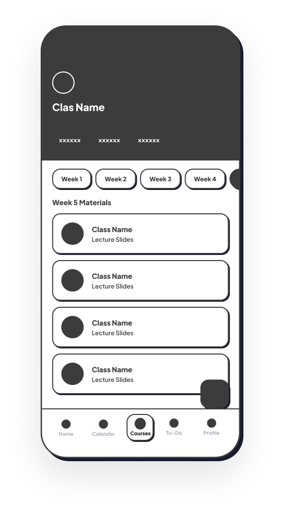 Course Detail wireframe